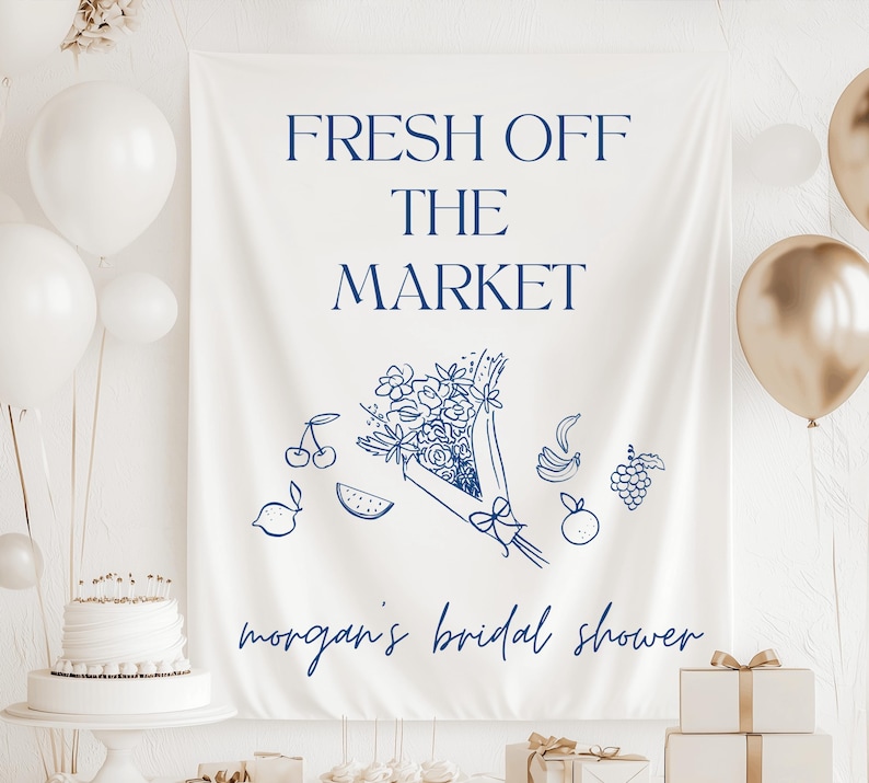 Fresh Off The Market Bridal Shower Banner