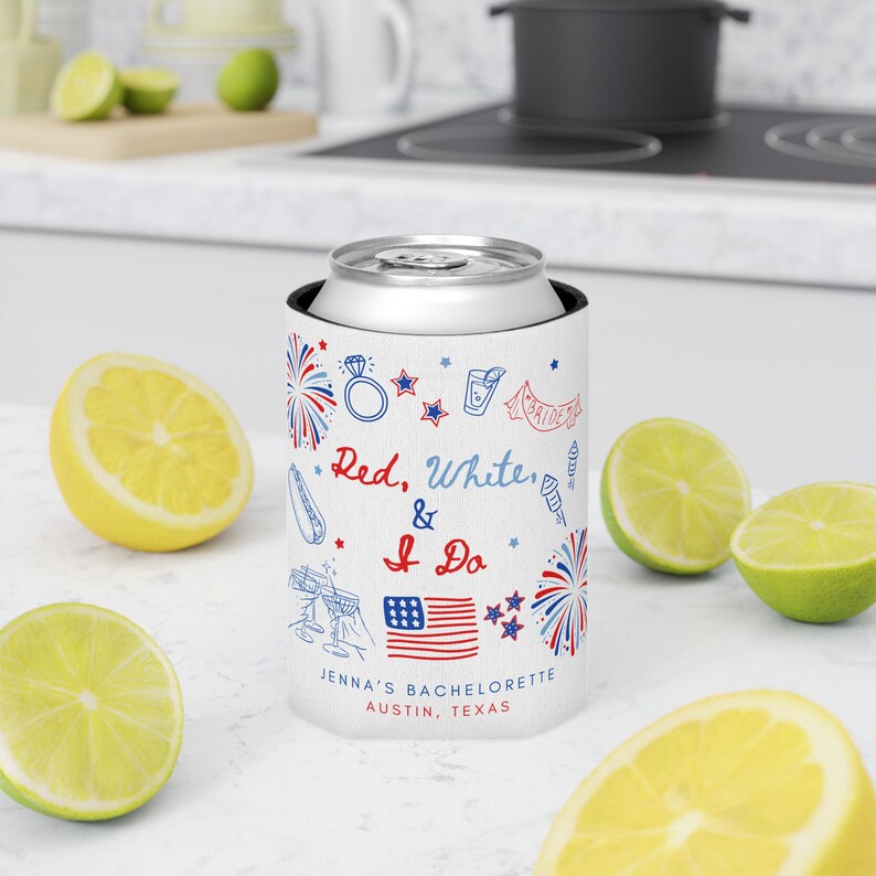 4th of July Bride Can Cooler Summer Bachelorette Gift