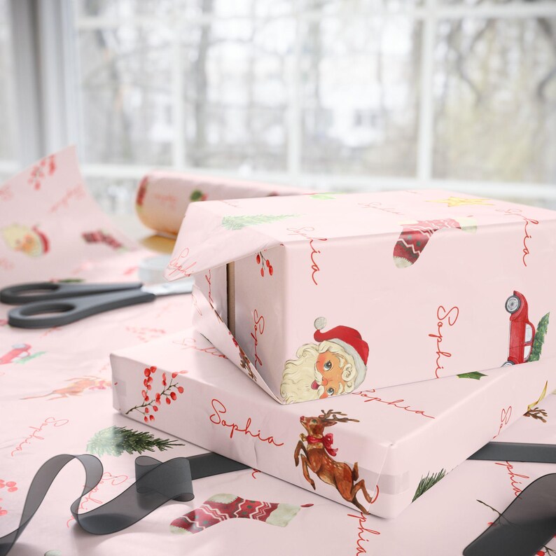 thumbnail image 2 of RUSPEPA Cherry Bow Wrapping Paper Roll - Mini Roll - 43.2cm X 5m... 2 of 12