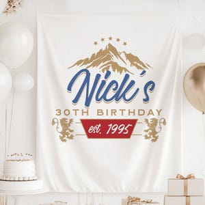 Beer Birthday Banner, ANY AGE Birthday Banner for Men, Beer Themed Birthday Decor, 30th Birthday Banner for Men, 30th Beer Decorations