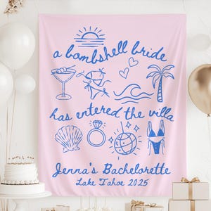 A Bombshell Bride Has Entered the Villa Banner, Bach Island Bachelorette Banner, Bachelorette Island Decorations, She Got a Text Banner
