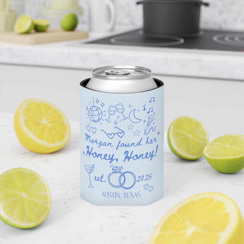 Bachelorette can cooler with Honey Honey theme and retro style