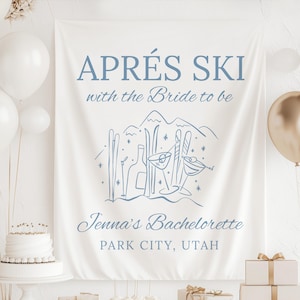 Banner de despedida de soltera para después de esquiar, decoración para despedida de soltera para después de esquiar, banner de despedida de soltera para esquiar, fondo para fotos de despedida de soltera en invierno, fondo para despedida de soltera para después de esquiar