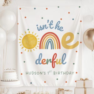 Isnt He ONEderful Banner, Onederful Birthday Decorations Boy, Isn&#39;t He Onederful First Birthday Decor, Onederful 1st Birthday Banner
