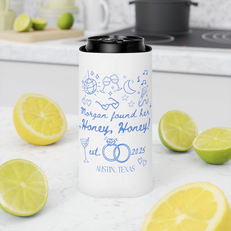 She Found Her Honey can cooler for coastal bachelorette party favor