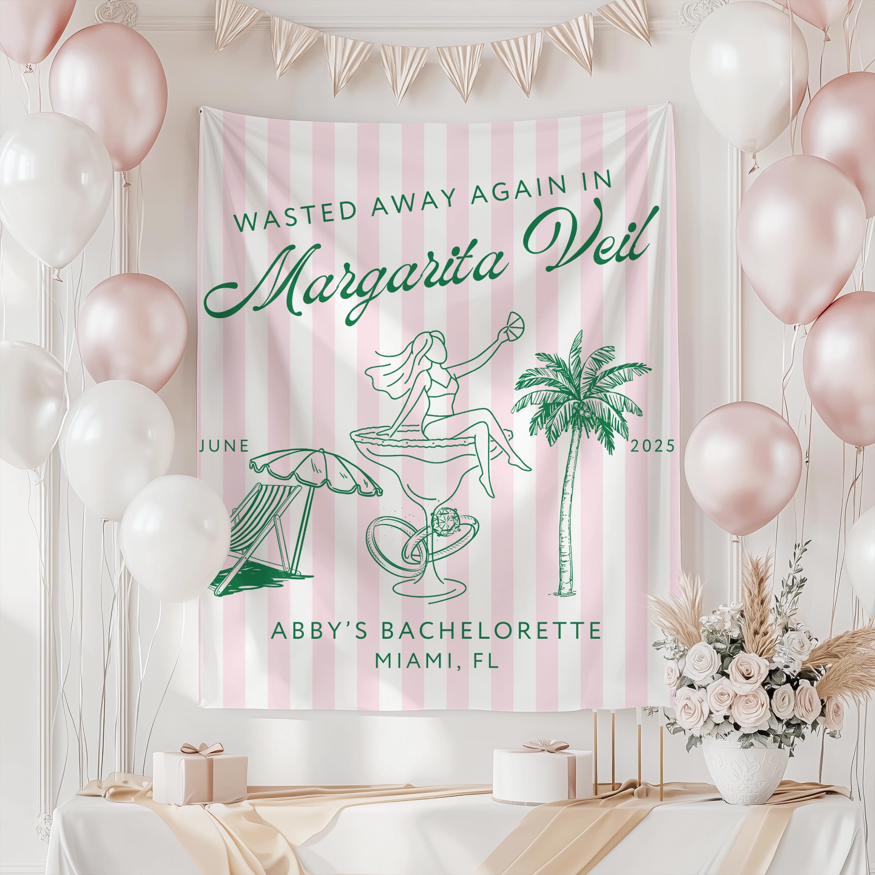 Margarita Veil Bachelorette Banner, Margarita Veil Bachelorette ...