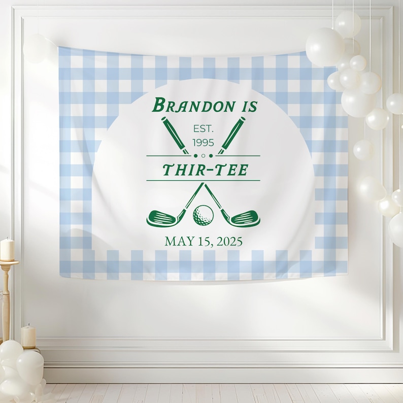 Custom Golf 30th Birthday Backdrop 30th Birthday Sign for Men Golf Party Decorations for Him