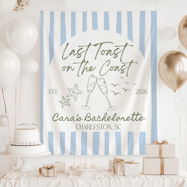 Charleston bachelorette coastal party sign
