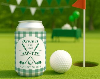 Six-Tee Geburtstagsdosenkühler, Six-Tee Geburtstagsdekoration, Benutzerdefinierte 60er Partygeschenke, Benutzerdefinierte 60er Dosenkühler, Gemeistert 60 Jahre, Golf 60er Jahre
