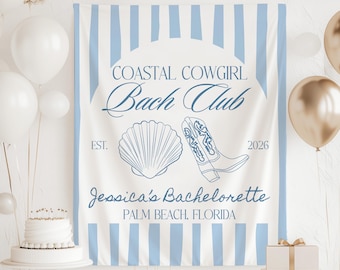 Banner para despedida de solteira com tema de caubói costeiro, decoração para despedida de solteira com tema de caubói na praia, painel de fundo para despedida de solteira em Charleston, placa para festa de despedida de solteira com tema costeiro
