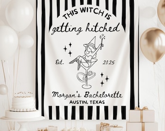 This Witch is Getting Hitched Backdrop, Halloween Bachelorette Banner, Witch Bachelorette Decor, The Witch is Getting Hitched Decor