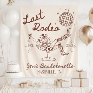 Western Bachelorette Banner rustic last rodeo party sign