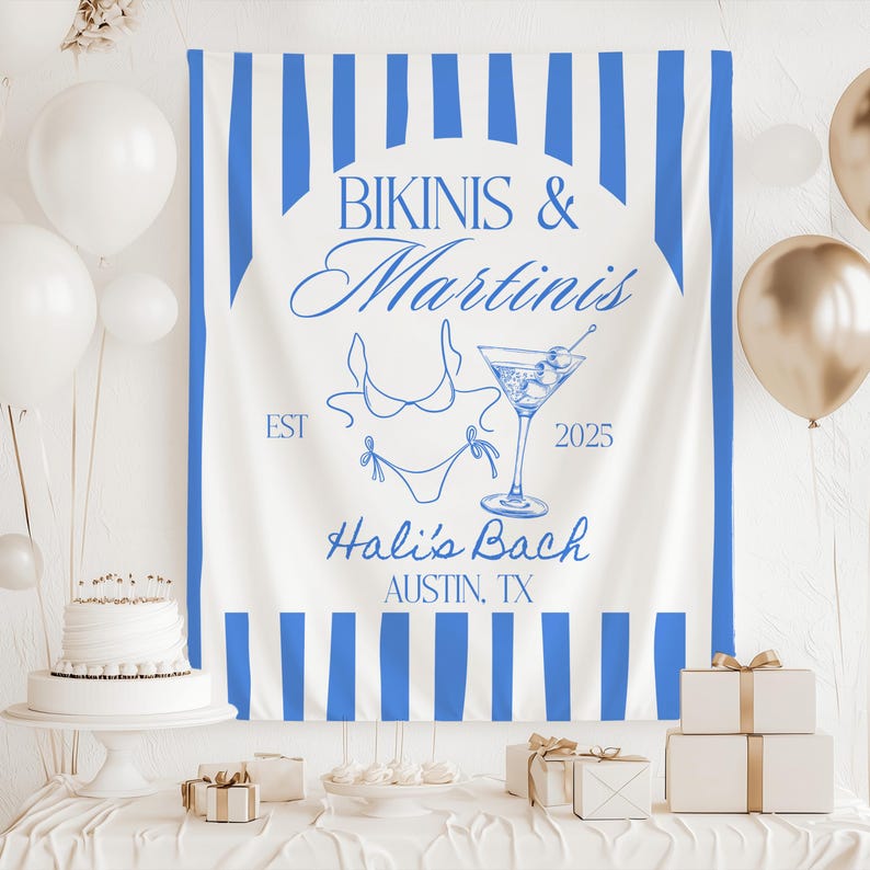 bachelorette party banner bikinis and martinis theme