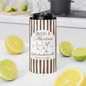 party favors for bikini and martinis themed bachelorette in brown