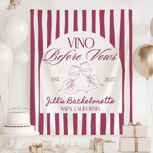Vino Before Vows Bachelorette Decor, Winery Bachelorette Sign, Vino Before Vows Banner, Wine Themed Bachelorette Backdrop