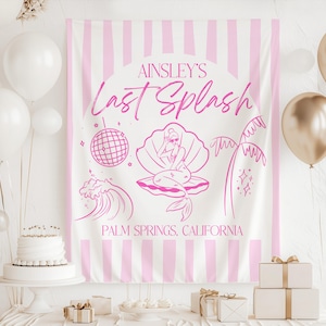 Last Splash Bachelorette Decorations Mermaid Party Backdrop
