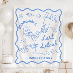 Last Splash Bachelorette Banner, Mermaid Bachelorette Banner, Last Splash Backdrop, Coastal Bachelorette Banner, Beach Bachelorette Decor