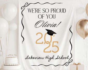 Class of 2025 Backdrop, Graduation Party  Banner, Custom Graduation Party Decorations, High School Graduation Sign, College Graduation Gift