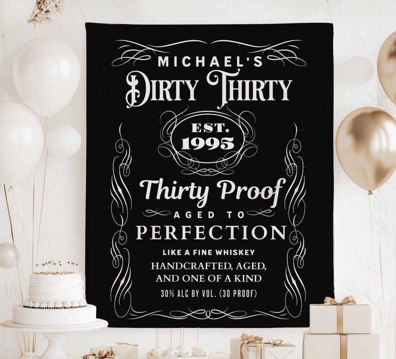 Funny 30th birthday decorations for men dirty thirty party backdrop