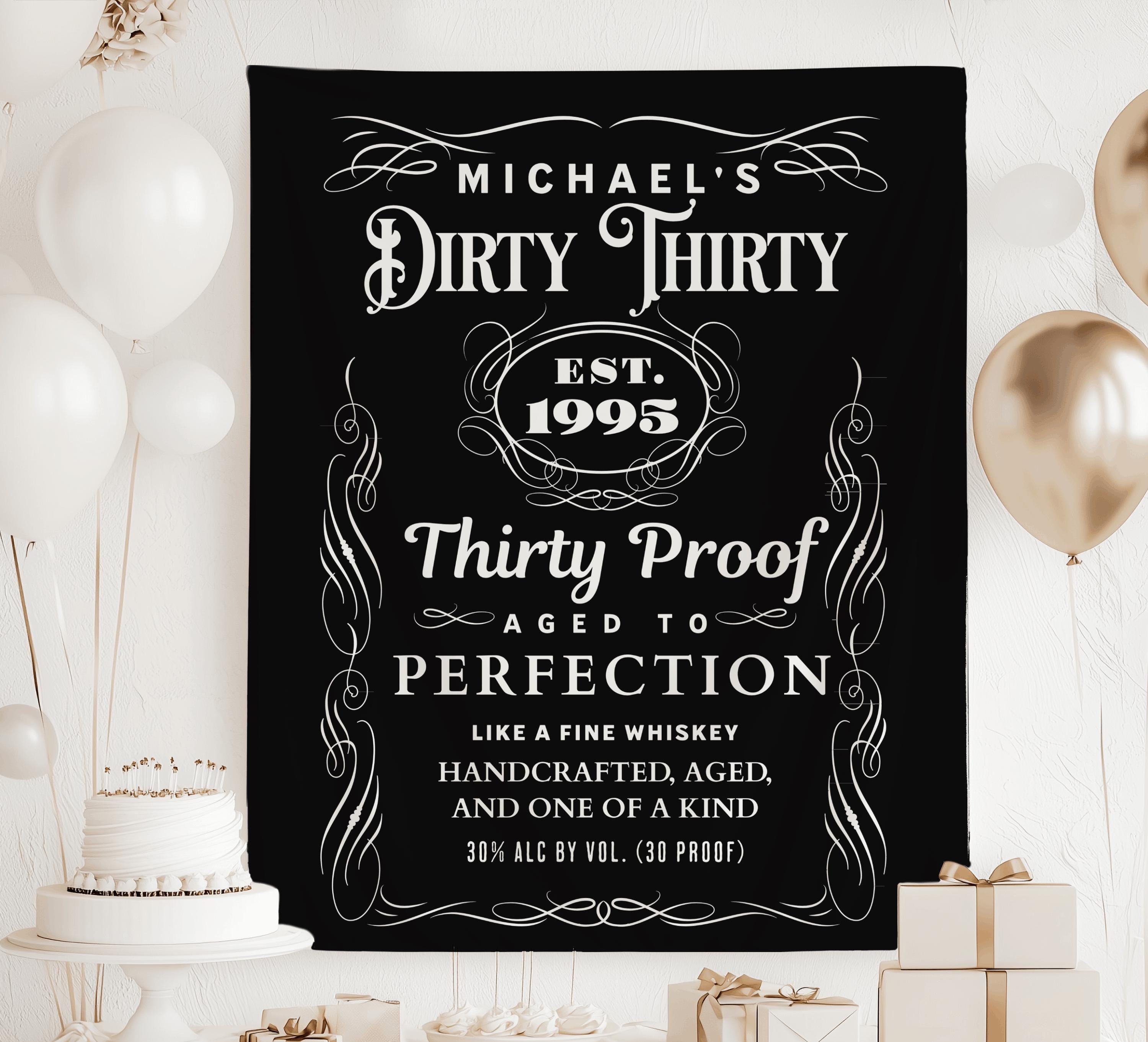 Banner Striscione Dirty Thirty Per Decorazione Festa Di 30° Compleanno, Colore Nero