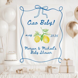 Custom Ciao Baby Backdrop Lemon Baby Shower Decorations