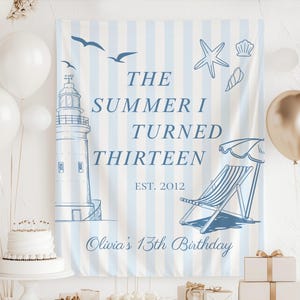 The Summer I Turned Birthday Banner, ANY AGE Custom Birthday Backdrop, The Summer I Turned Party, The Summer I Turned Birthday Decorations