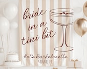 Bride in a Tini Bit | Martini Bachelorette Decorations | Espresso Martini Bridal Shower Banner - Israel