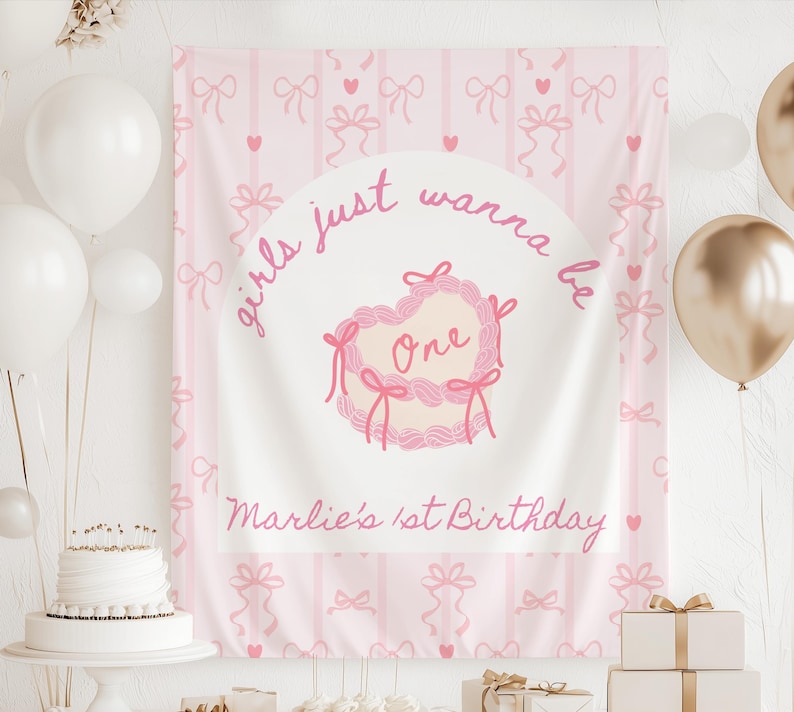 Girls Just Wanna Be One Birthday Decor for 1st Birthday Party