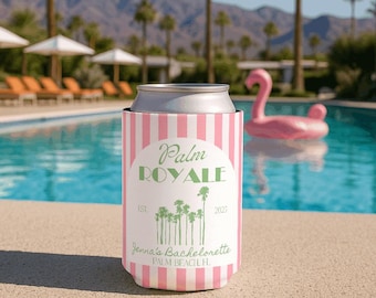 Palm Royale Dosenkühler, Palm Royale Bachelorette Gastgeschenke, Palm Royale Party Dekor, Palm Springs Bachelorette Dosenkühler Palm Beach Bach Favor