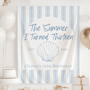 Der Sommer, den ich Geburtstagsbanner wurde, JEDES AGE Benutzerdefinierte Geburtstags-Kulisse, Der Sommer, den ich drehte, Party, Der Sommer, den ich drehte Geburtstagdekorationen