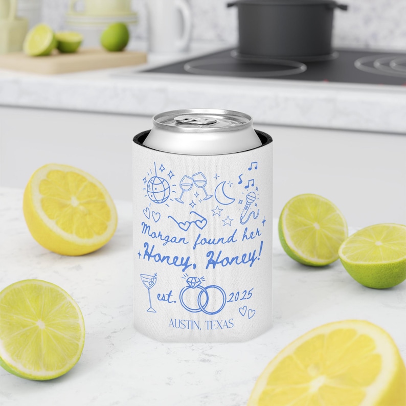 Cute Mamma Mia party favor can cooler for bride tribe weekend