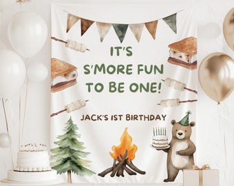 È più divertente essere UNO Banner Smore Fun to be One Birthday Sign Camp First Birthday Banner Camp 1st Birthday Backdrop Smores Birthday Decor