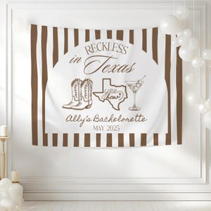 Last rodeo bachelorette banner Reckless in Texas party decor cowgirl party decorations Austin bachelorette sign