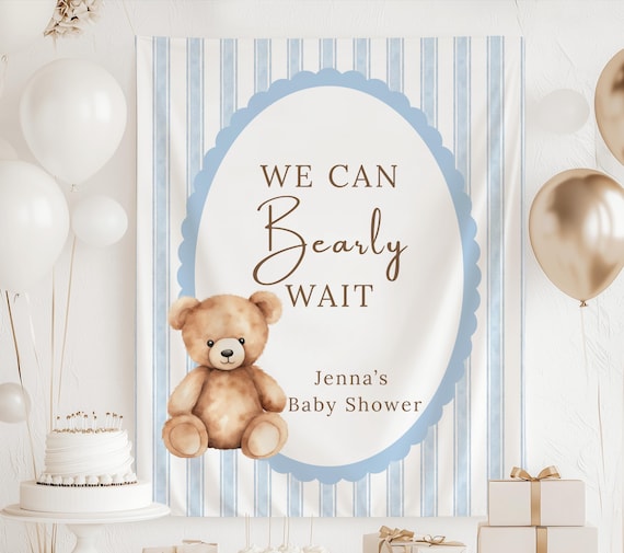 We Can Bearly Wait Banner, We Can Bearly Wait Baby Shower Decorations, Teddy Bear Baby Shower Decorations, Bearly Wait Baby Shower Backdrop