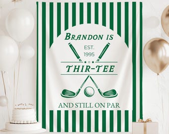 Striscione di compleanno a tre tee: decorazioni per il 30° compleanno a tema golf