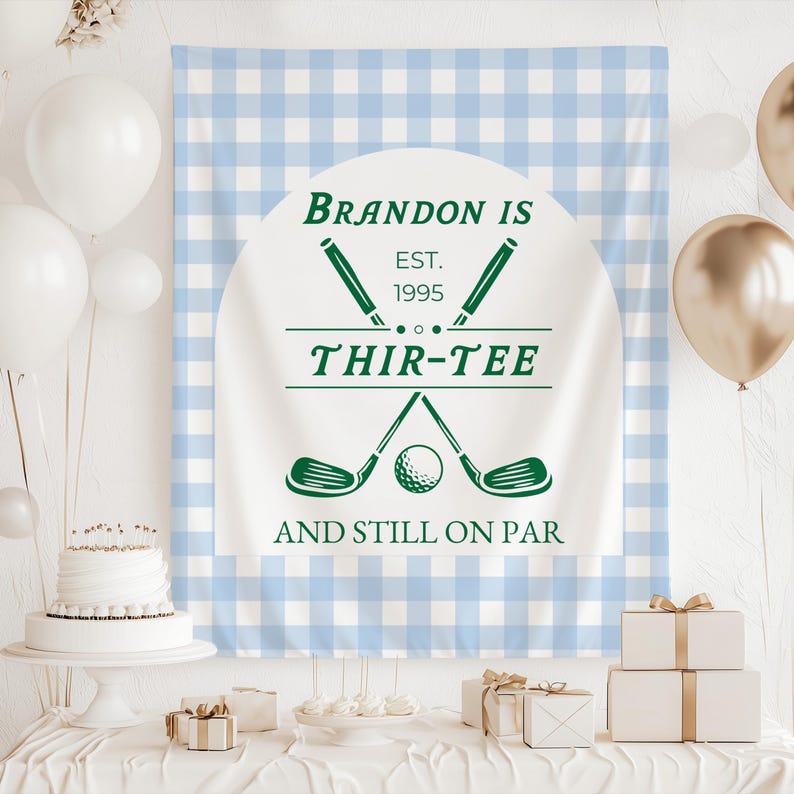 Golf 30th Birthday Welcome Sign Golf Birthday Backdrop for Men