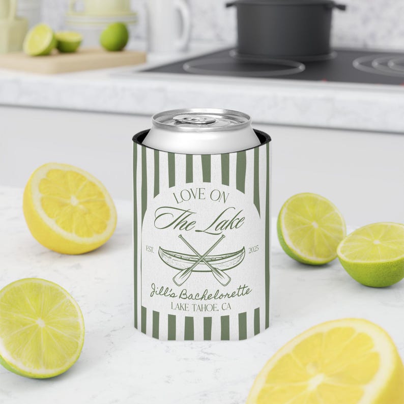 Custom lake bachelorette party supplies personalized cooler sleeves