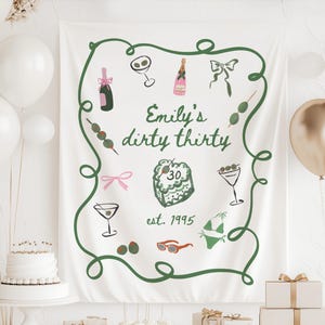 Dirty 30 Banner, Dirty Thirty Banner, Dirty Martini Geburtstagsbanner, Dirty 30 Geburtstag Dekorationen, 30