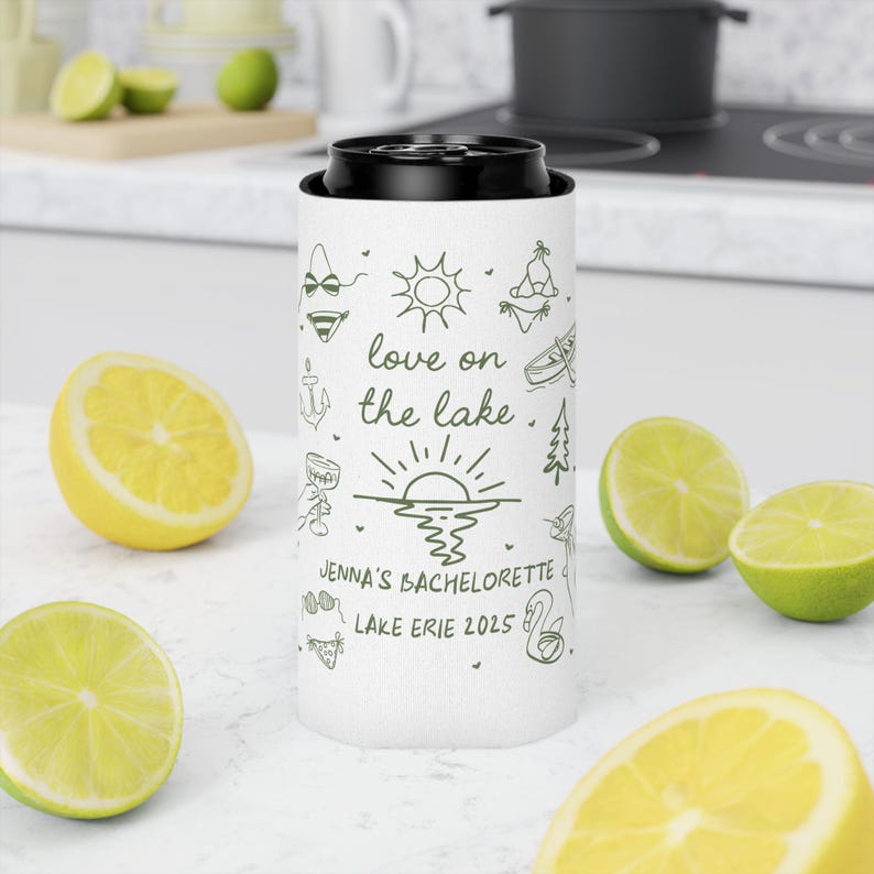 Lake Life Bachelorette Can Cooler Custom bachelorette party favor