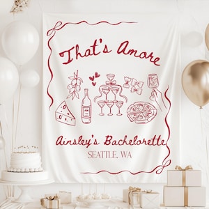 Das ist Amore Brautdusche Dekor, das ist Amore Bachelorette Dekor, das ist Amore Zeichen, italienische Themen Bachelorette oder Brautdusche Banner