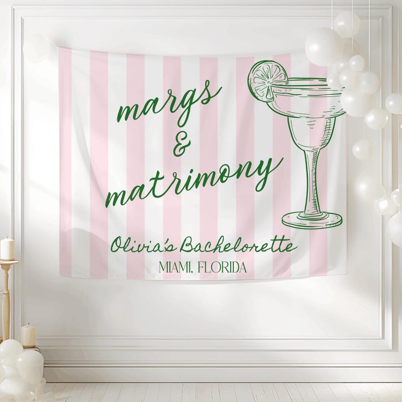 Margs and Matrimony Banner, Margaritas and Matrimony Decor, Margarita ...