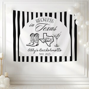 Reckless in Texas party banner western bachelorette decorations Texas bride party supplies Austin theme bachelorette