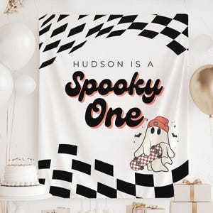 Spooky One Birthday Backdrop, Spooky One Banner, One Spooky Dude Birthday Party Decor, Halloween 1st Birthday Banner, Halloween Birthday