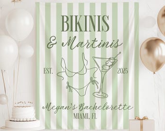 Bikinis and Martinis Bachelorette, Bikinis and Martinis Banner, Beach Bachelorette Decorations, Martinis and Bikinis Bachelorette Decor