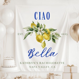 Ciao Bella Bachelorette Banner, Ciao to Miss Shower, Amalfi Coast Bridal Shower Sign, La Dolce Vita Bachelorette, Italian Bachelorette Sign