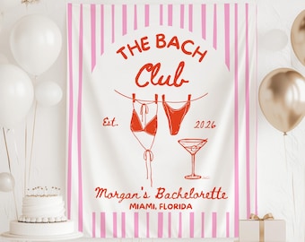 The Bach Club Banner, Bachelorette Party Banner, Custom Bach Club Decorations, Bachelorette Weekend Sign, Club Theme Bach Decorations