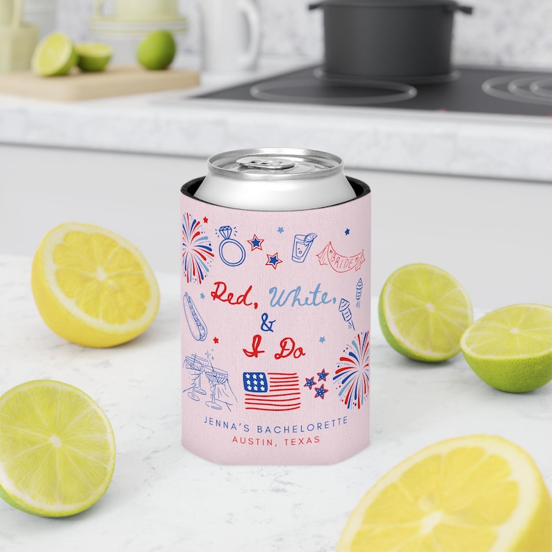 Red White and I Do Drink Cooler for American Bride Party