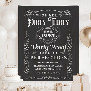 Dirty 30 birthday banner for men 30th birthday party decorations backdrop