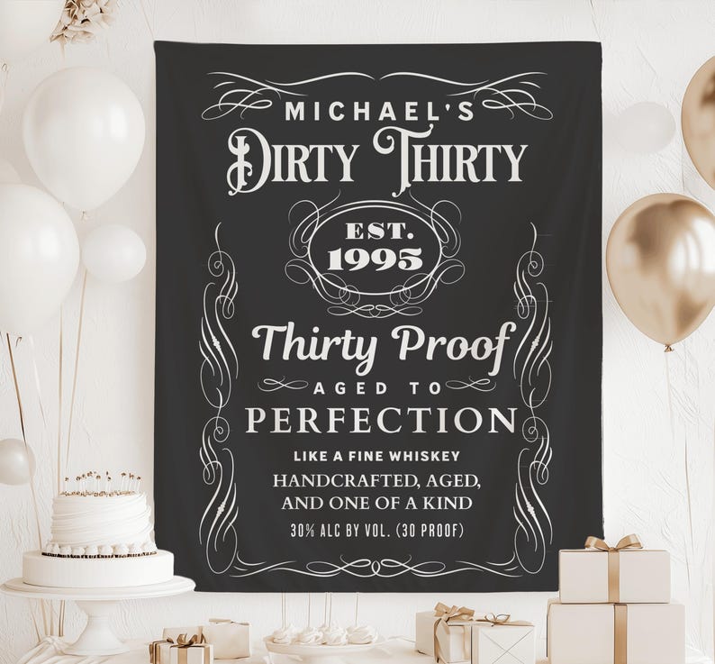 Dirty 30 birthday banner for men 30th birthday party decorations backdrop