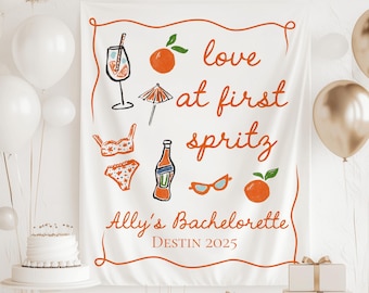 Aperol Spritz Bachelorette Banner, Love At First Spritz Bridal Shower Sign, Aperol Spritz Bridal Shower Decor, Lets Get Spritzy Backdrop